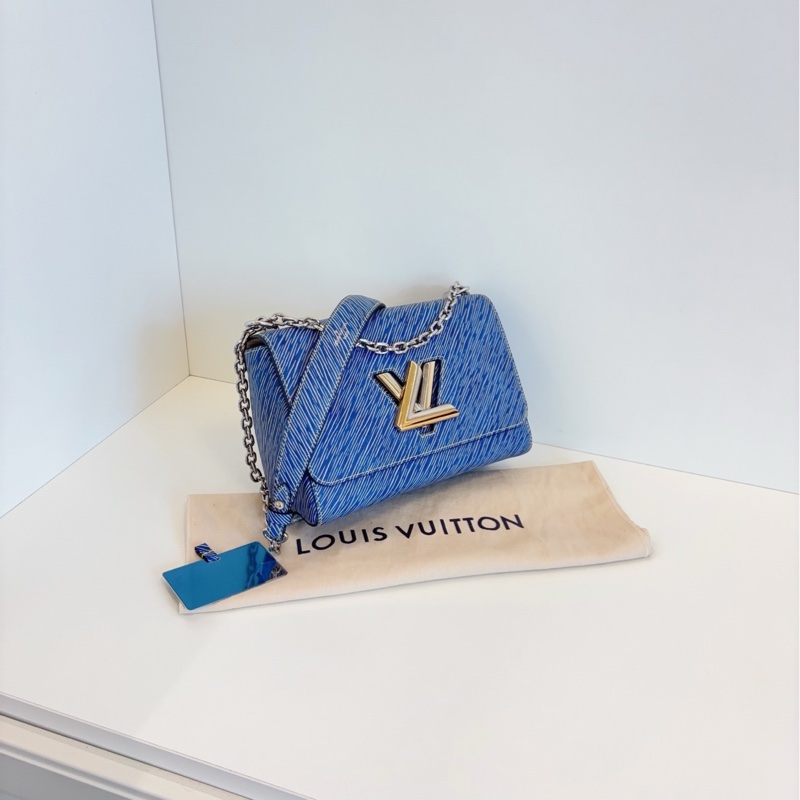 LV Twist 牛仔蓝水波纹bag 金银鸳鸯双色logo 23*16*10cm-1