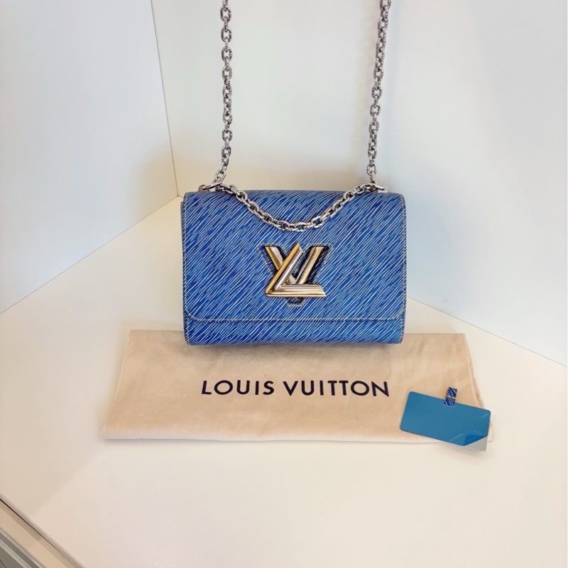 LV Twist 牛仔蓝水波纹bag 金银鸳鸯双色logo 23*16*10cm-5