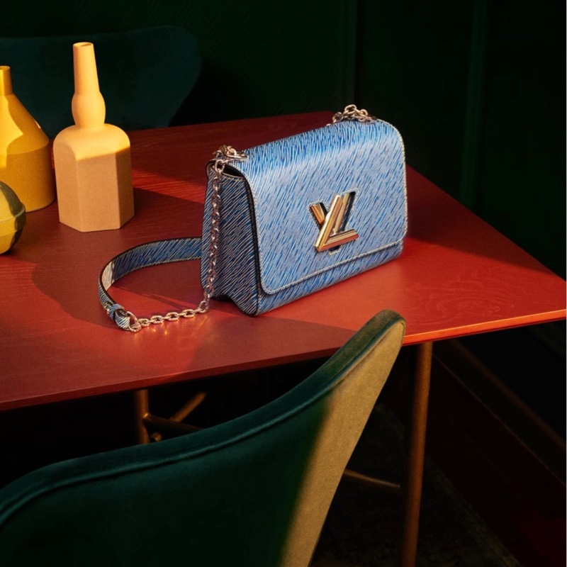 LV Twist 牛仔蓝水波纹bag 金银鸳鸯双色logo 23*16*10cm-8