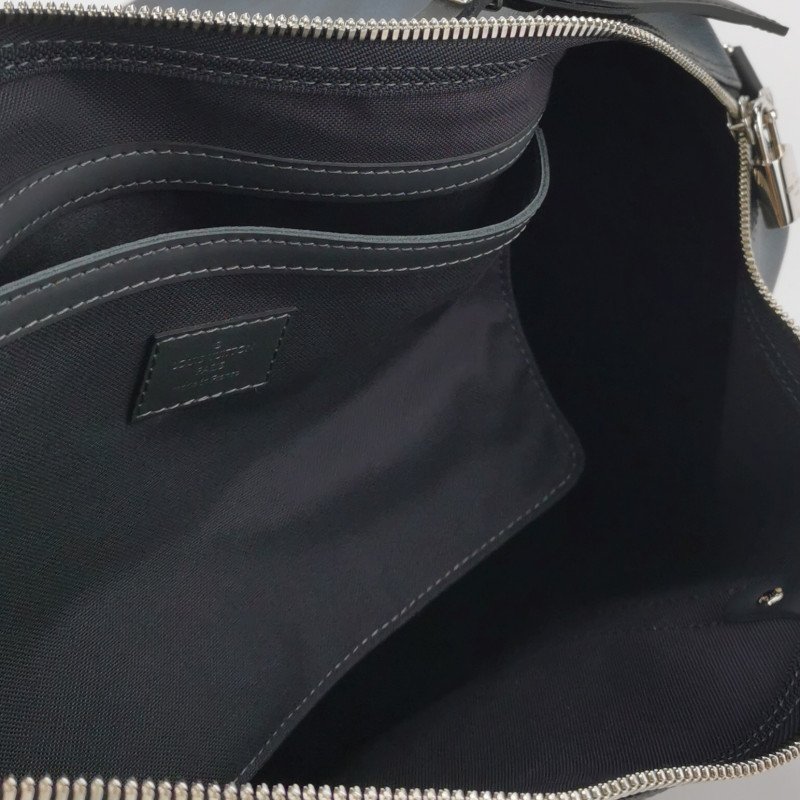 Louis Vuitton (LV) Keepall45牛皮棋盤格加強飾帶圓筒包斜背包行李箱包-6