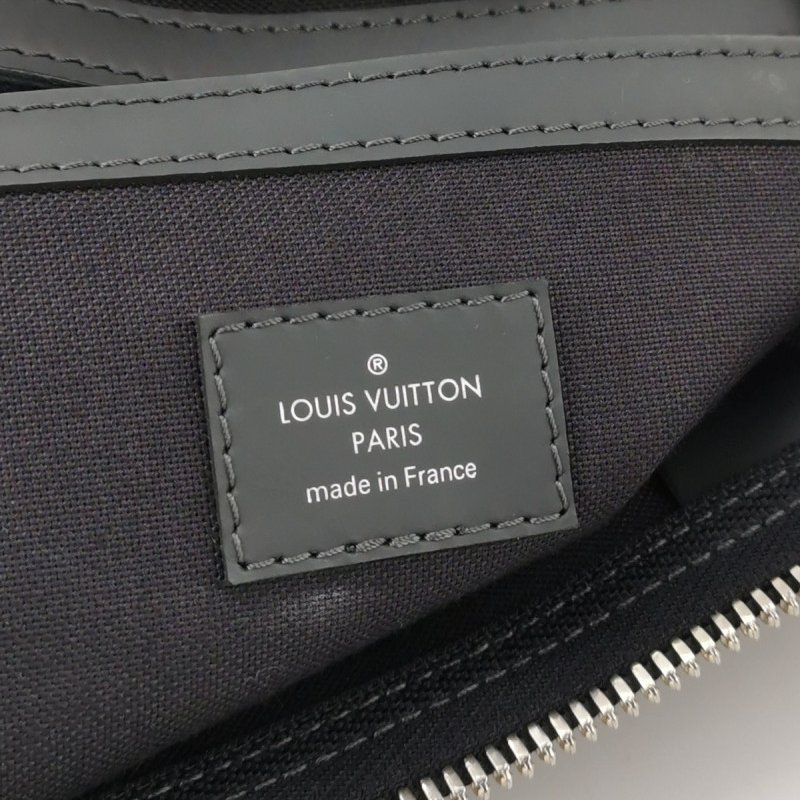 Louis Vuitton (LV) Keepall45牛皮棋盤格加強飾帶圓筒包斜背包行李箱包-7