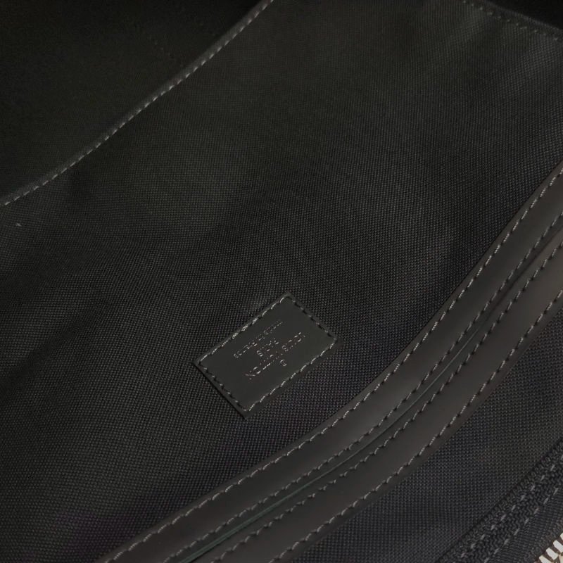 Louis Vuitton (LV) Keepall45牛皮棋盤格加強飾帶圓筒包斜背包行李箱包-10