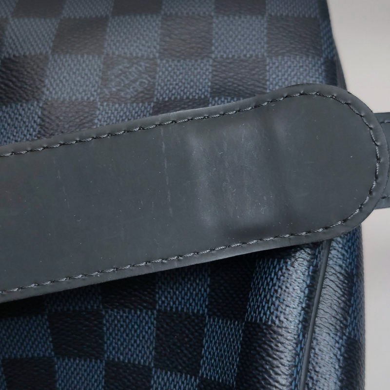 Louis Vuitton (LV) Keepall45牛皮棋盤格加強飾帶圓筒包斜背包行李箱包-11