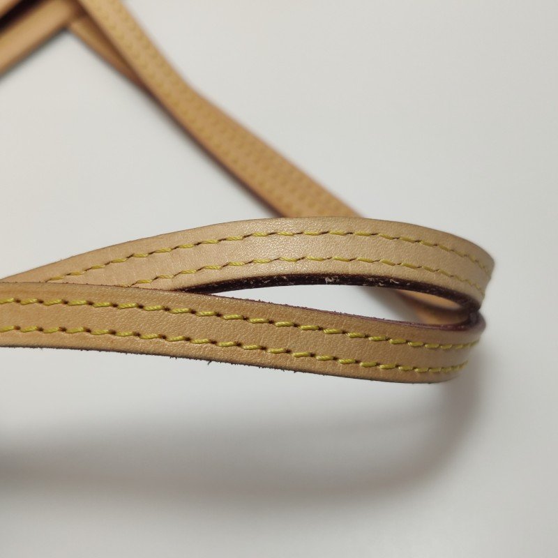 Louis Vuitton (LV) Neverfull中號植鞣革Monogram印花束帶子母包單肩包晶片款-12