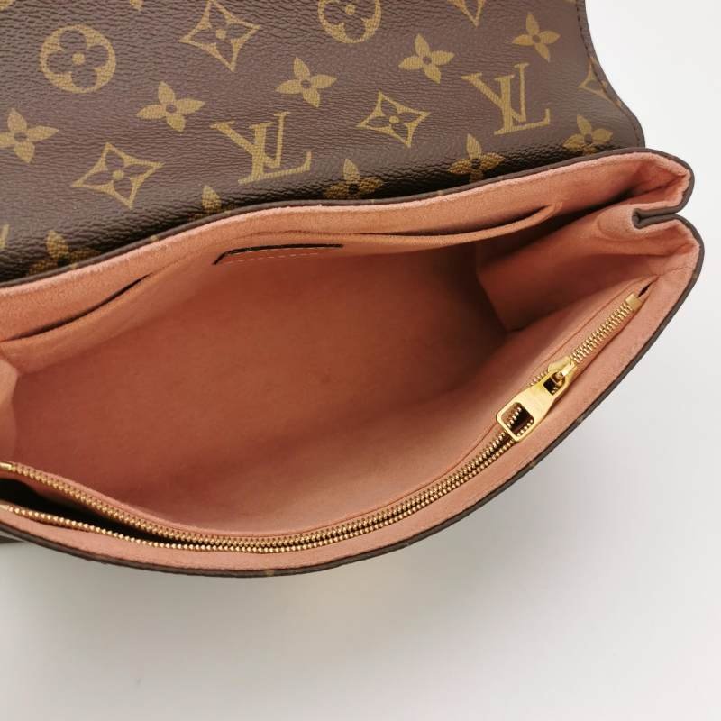 Louis Vuitton (LV) Saint Placide牛皮老花拼皮LV標誌鎖扣單肩包晶片款-6