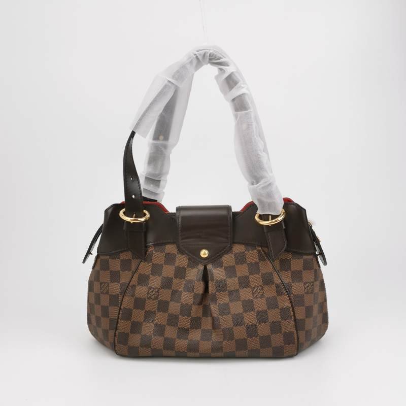 Louis Vuitton (LV) Sistina牛皮棋盤格推扣單肩包-4