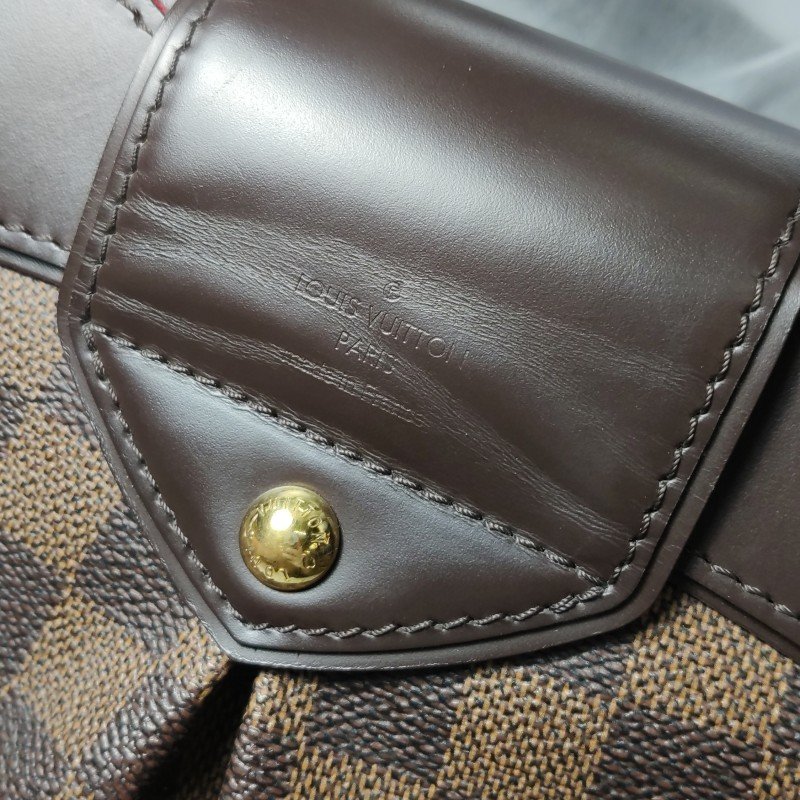 Louis Vuitton (LV) Sistina牛皮棋盤格推扣單肩包-20