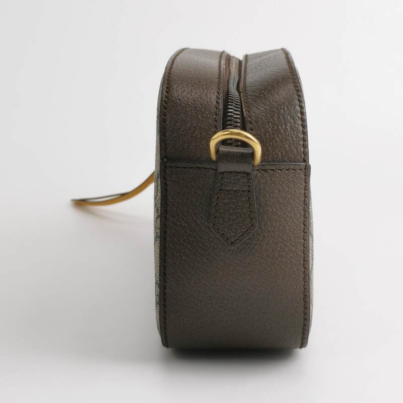 Gucci Neo Vintage牛皮GG老花虎頭Logo皮標斜背包單肩包-2