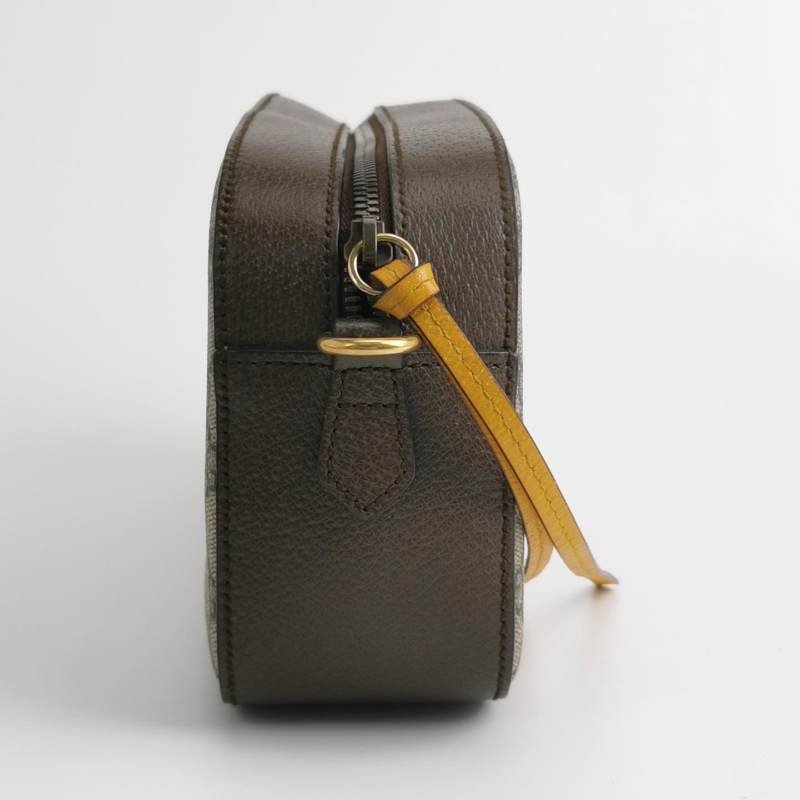 Gucci Neo Vintage牛皮GG老花虎頭Logo皮標斜背包單肩包-3