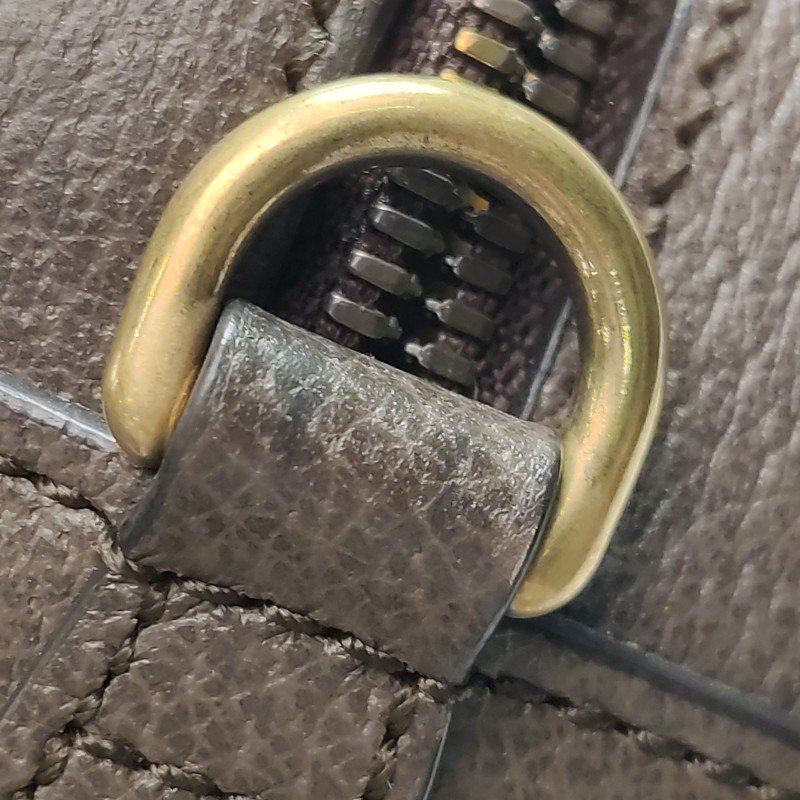 Gucci Neo Vintage牛皮GG老花虎頭Logo皮標斜背包單肩包-18