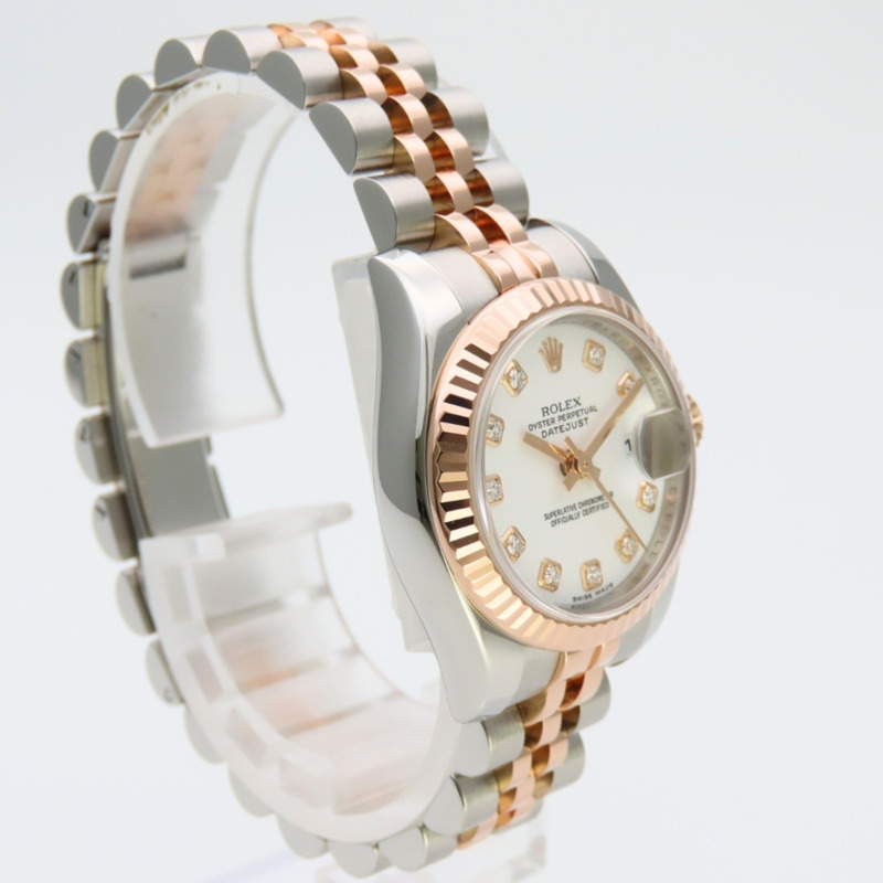 勞力士 Datejust 179171G 不鏽鋼鑲鑽 18K 永恆玫瑰金 10PD 組合女士腕錶 ROLEX-2