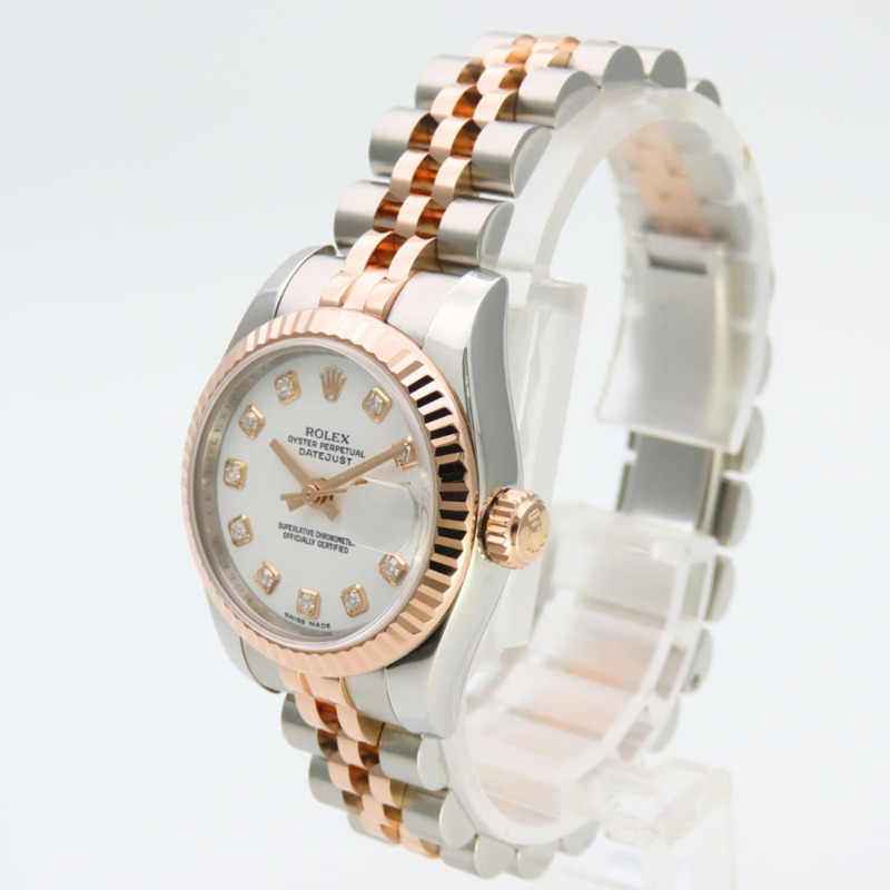 勞力士 Datejust 179171G 不鏽鋼鑲鑽 18K 永恆玫瑰金 10PD 組合女士腕錶 ROLEX-3