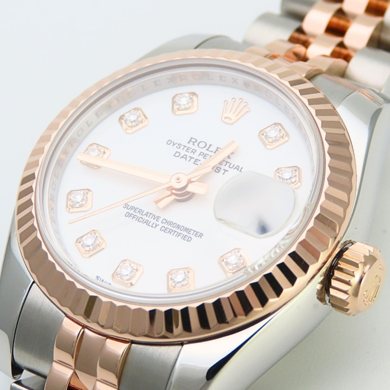 勞力士 Datejust 179171G 不鏽鋼鑲鑽 18K 永恆玫瑰金 10PD 組合女士腕錶 ROLEX-5