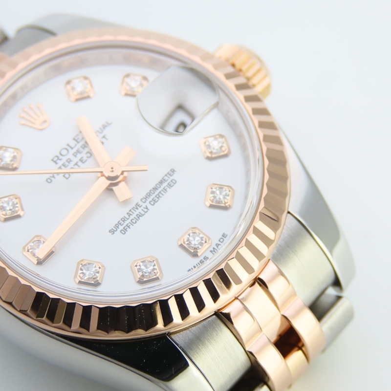勞力士 Datejust 179171G 不鏽鋼鑲鑽 18K 永恆玫瑰金 10PD 組合女士腕錶 ROLEX-6