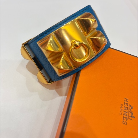 Hermes 基本款 藍金鉚釘 CDC手環