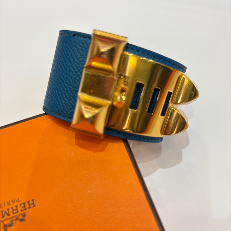 Hermes 基本款 藍金鉚釘 CDC手環-7