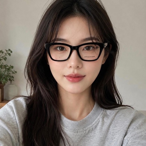 Longchamp 黑框貓眼眼鏡