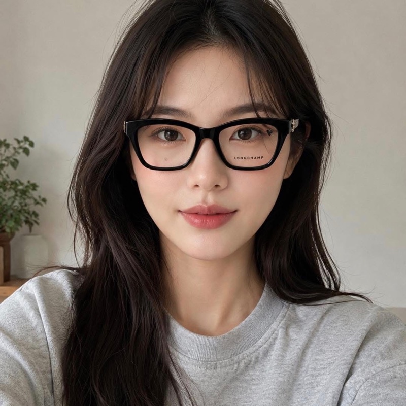 Longchamp 黑框貓眼眼鏡-0