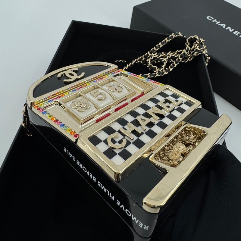 Chanel 2023 Plexiglass Resin and Rhinestone Multicoloured Slot Machine Minaudière Bag-5
