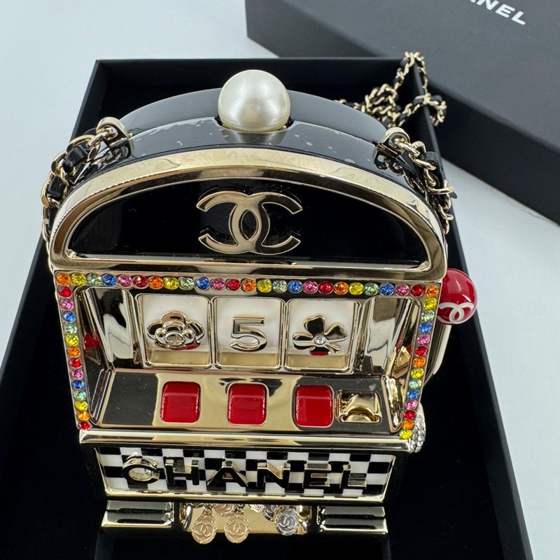 Chanel 2023 Plexiglass Resin and Rhinestone Multicoloured Slot Machine Minaudière Bag-6