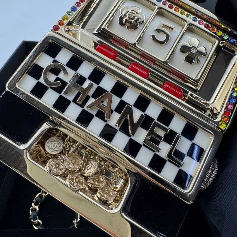 Chanel 2023 Plexiglass Resin and Rhinestone Multicoloured Slot Machine Minaudière Bag-7