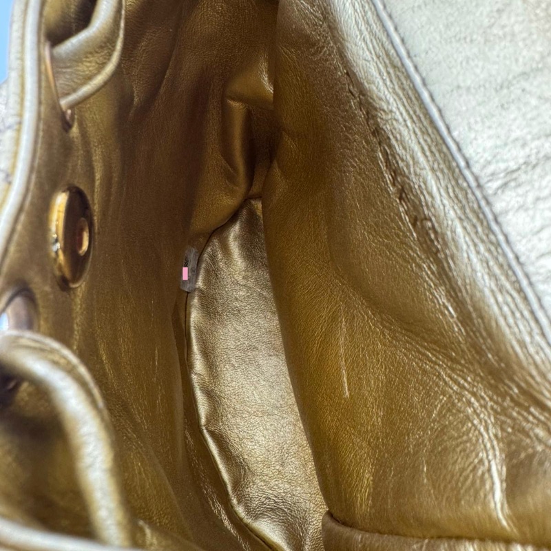 Chanel Vintage 91-94 Lambskin Leather Gold Quilted CC Hardware Mini Duma Backpack-11