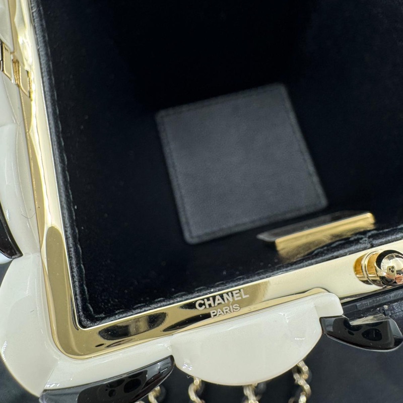 Chanel 2024 Imitation Pearl and Gold-tone Popcorn Minaudière Bag-12