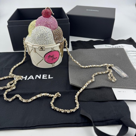 Chanel 2026 Rhinestone Gelato Ice Cream Multicoloured Minaudière Evening Bag