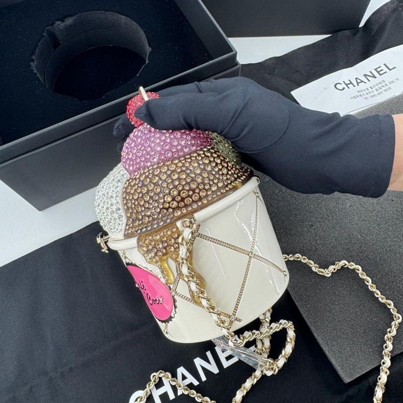 Chanel 2026 Rhinestone Gelato Ice Cream Multicoloured Minaudière Evening Bag-5