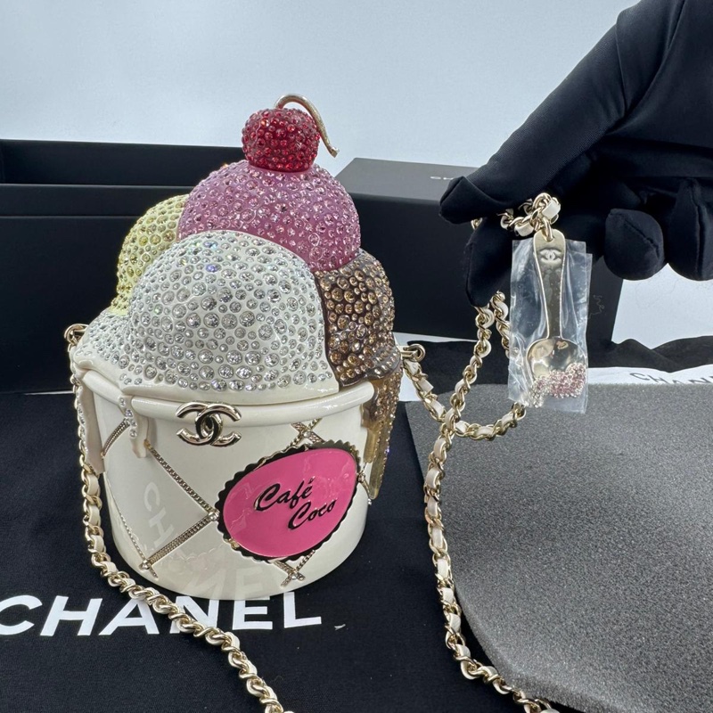 Chanel 2026 Rhinestone Gelato Ice Cream Multicoloured Minaudière Evening Bag-8