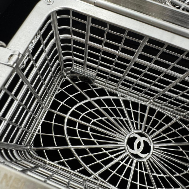 Chanel 2025 Rhinestone and Metal Embellishments Sliver Birdcage Minaudière Bag-14