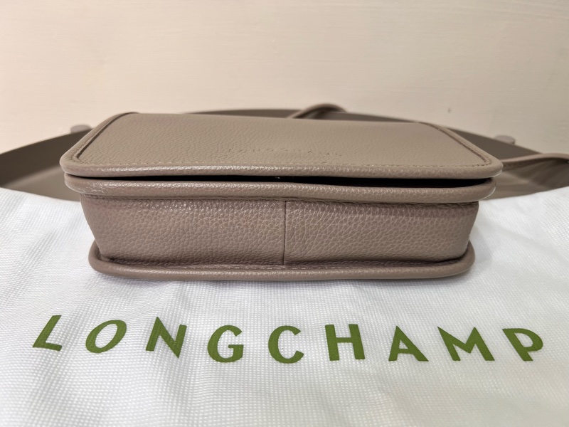 LONGCHAMP LE FOULONNÉ牛皮釦式斜背包 斑鳩灰-2
