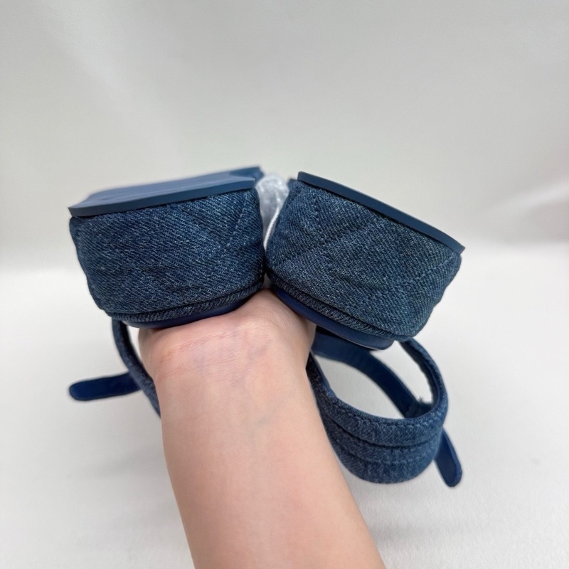 CHANEL香奈兒 25C 涼鞋 牛仔藍 丹寧色 36碼 99新-5