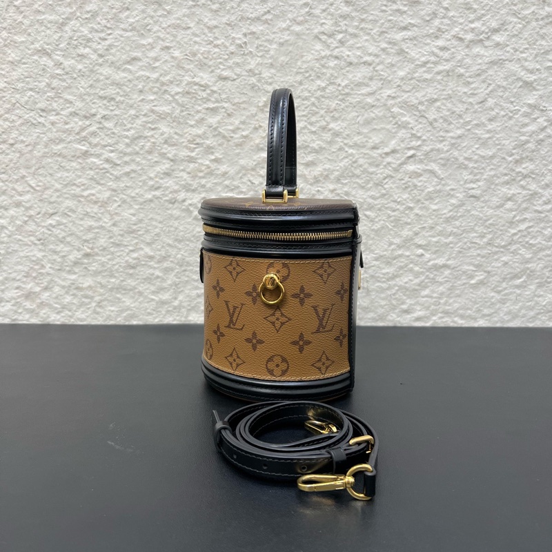 98新芯片款LV路易威登cannes發財桶  雙色拼接老花-3
