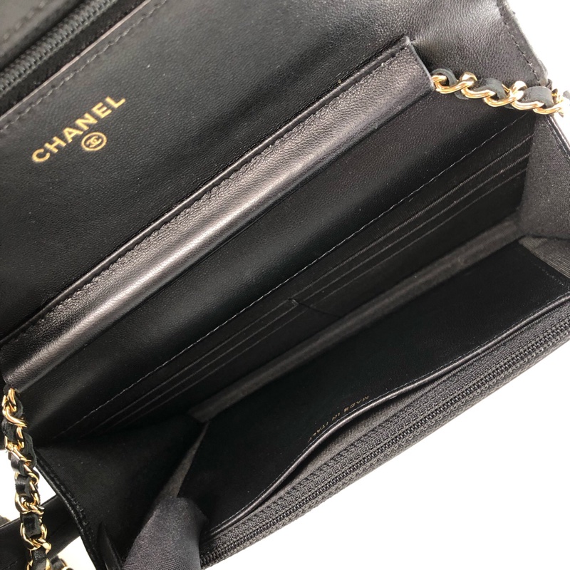 Chanel香奈兒 限量款 彩鑽 大雙C logo 發財包 woc 鏈條斜挎包。鐳射標31開-7