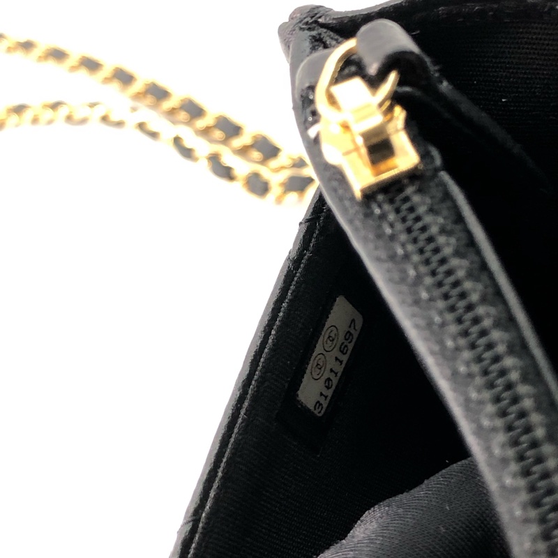Chanel香奈兒 限量款 彩鑽 大雙C logo 發財包 woc 鏈條斜挎包。鐳射標31開-12