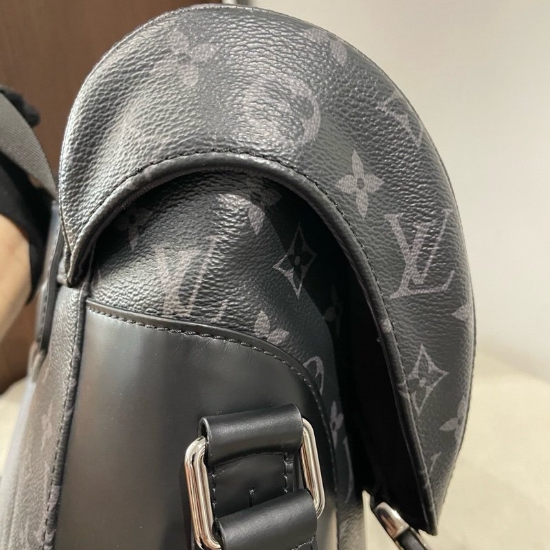 LV路易威登 Voyage 牛皮 单肩包斜挎包 中号 男款 黑色,-7