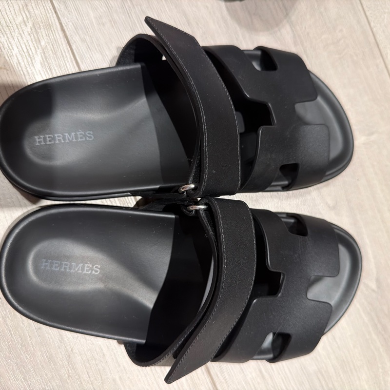 Hermes 二舅H拖鞋黑-6