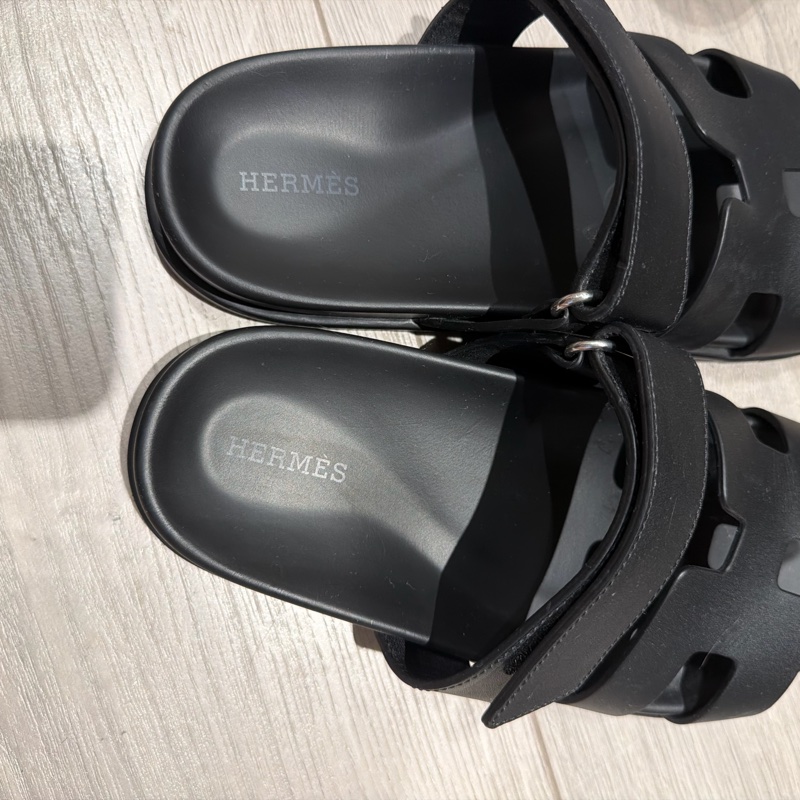 Hermes 二舅H拖鞋黑-7