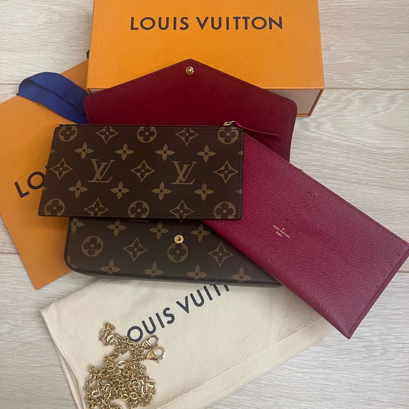 Louis Vuitton Félicie Pochette 鏈條信封包/WOC M81896-4