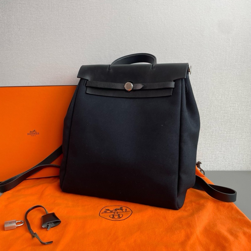 🐎Hermes愛馬仕|黑色herbag雙肩包|98新|框H刻-4