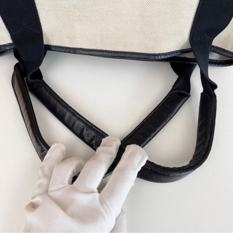 巴黎世家Balenciaga黑白熊猫拼色帆布托特包小號-3