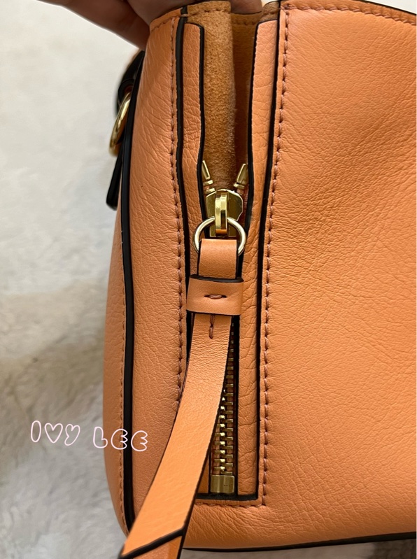 Chloe 牛皮皮革 Faye day bag 鏈扣 斜背包 肩背包 粽橘 粉橘 正品 二手精品-4