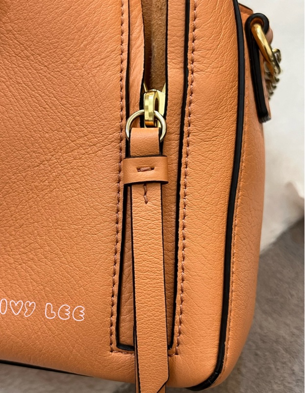 Chloe 牛皮皮革 Faye day bag 鏈扣 斜背包 肩背包 粽橘 粉橘 正品 二手精品-5