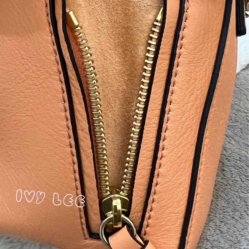 Chloe 牛皮皮革 Faye day bag 鏈扣 斜背包 肩背包 粽橘 粉橘 正品 二手精品-6