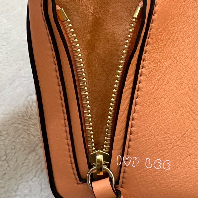 Chloe 牛皮皮革 Faye day bag 鏈扣 斜背包 肩背包 粽橘 粉橘 正品 二手精品-7