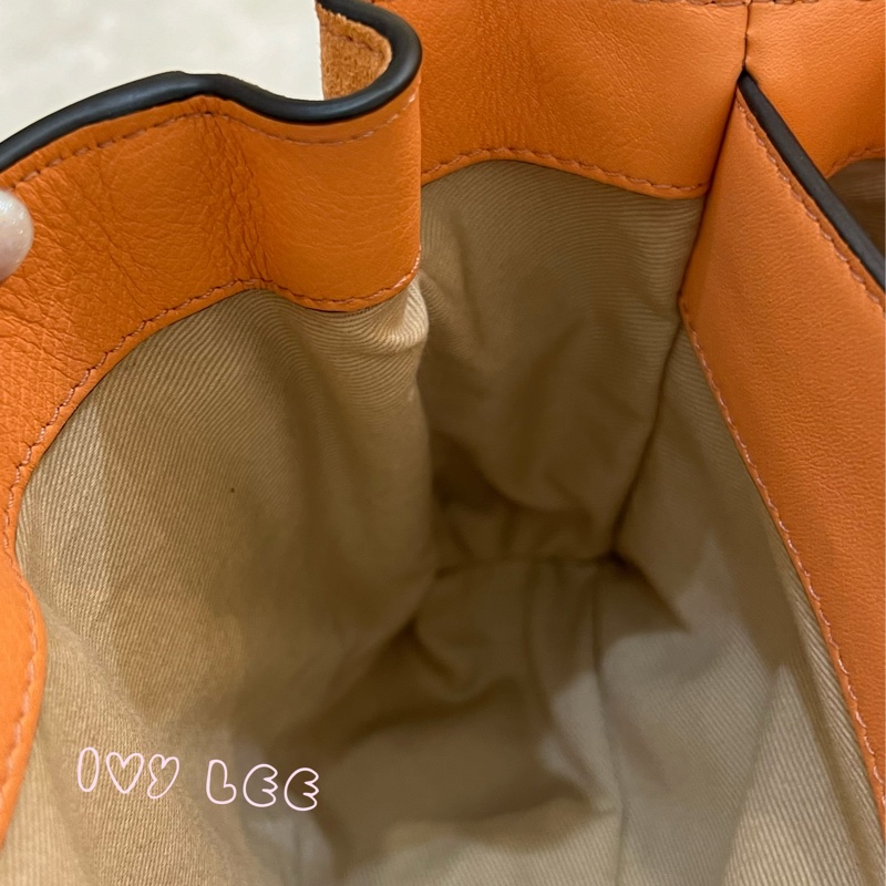 Chloe 牛皮皮革 Faye day bag 鏈扣 斜背包 肩背包 粽橘 粉橘 正品 二手精品-15