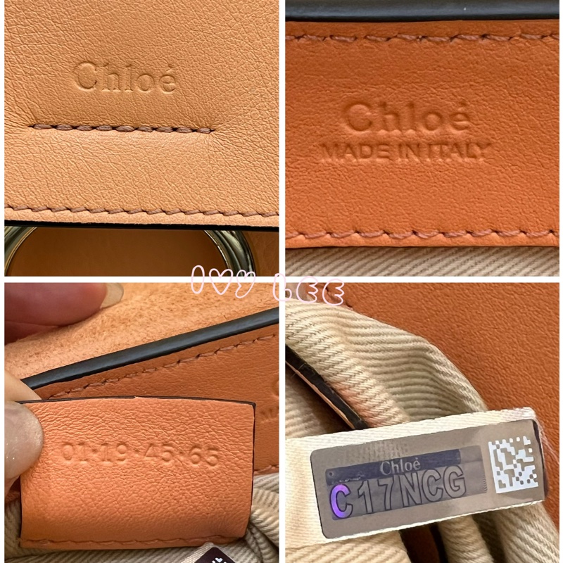 Chloe 牛皮皮革 Faye day bag 鏈扣 斜背包 肩背包 粽橘 粉橘 正品 二手精品-21