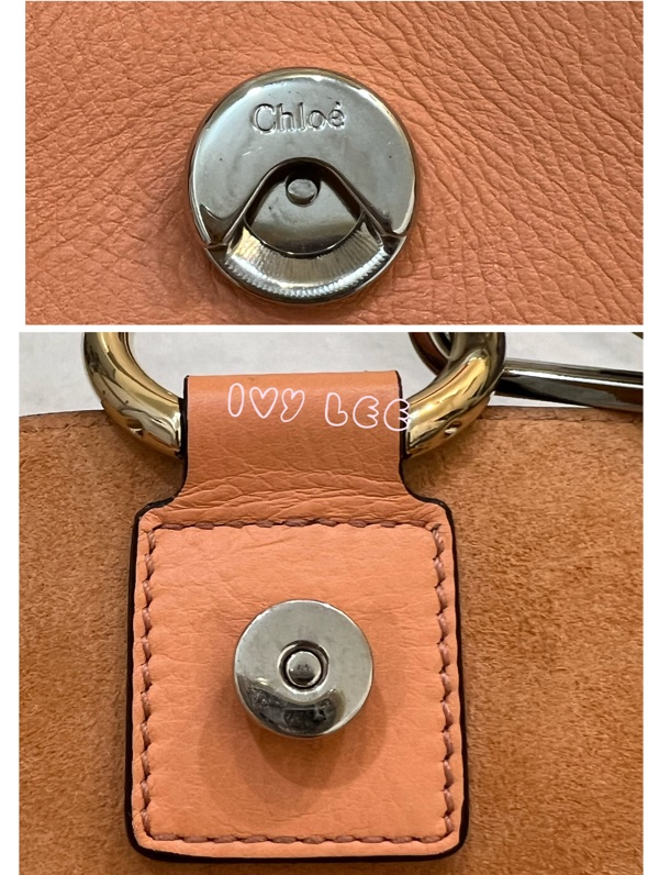 Chloe 牛皮皮革 Faye day bag 鏈扣 斜背包 肩背包 粽橘 粉橘 正品 二手精品-26