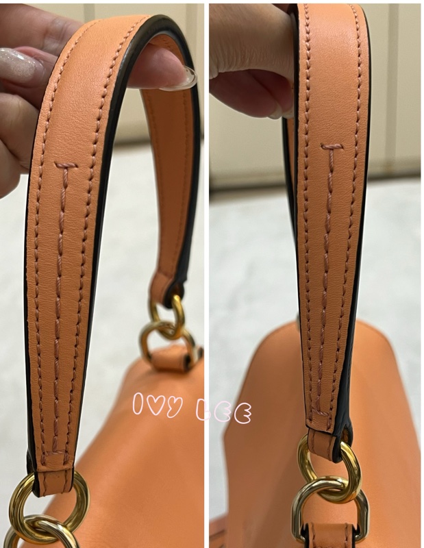 Chloe 牛皮皮革 Faye day bag 鏈扣 斜背包 肩背包 粽橘 粉橘 正品 二手精品-27
